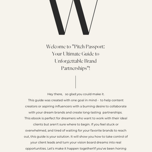 Pitch Passport: A creatives guide for Brand Partnerships